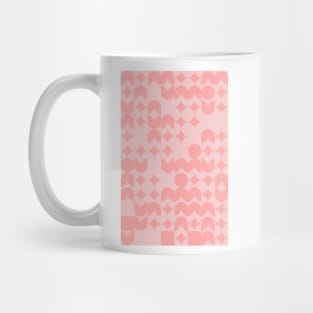 Girly Pinkish Geometric Pattern - Flowers & Stars Mug